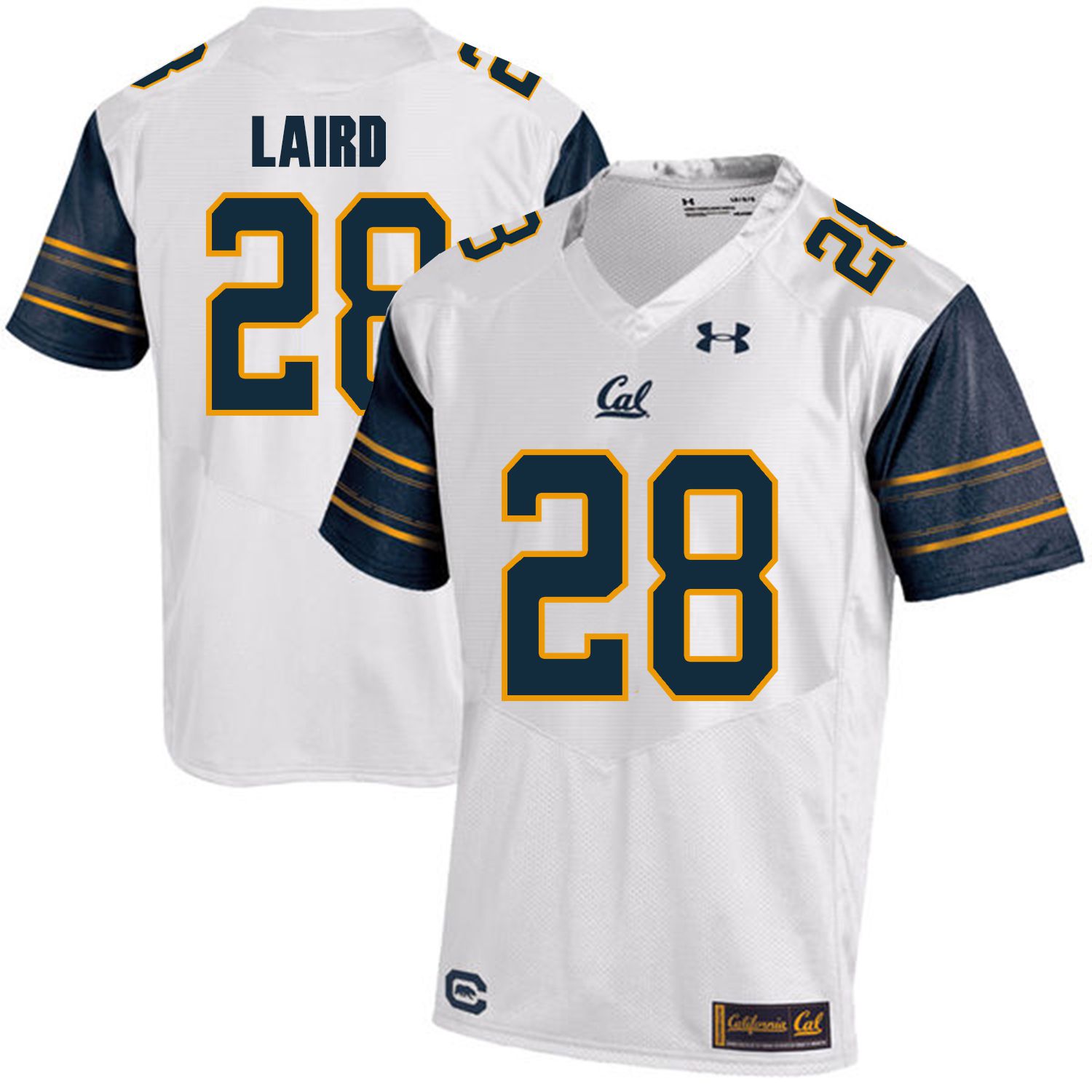 Men California Golden Bears #28 Patrick Laird White Customized NCAA Jerseys1